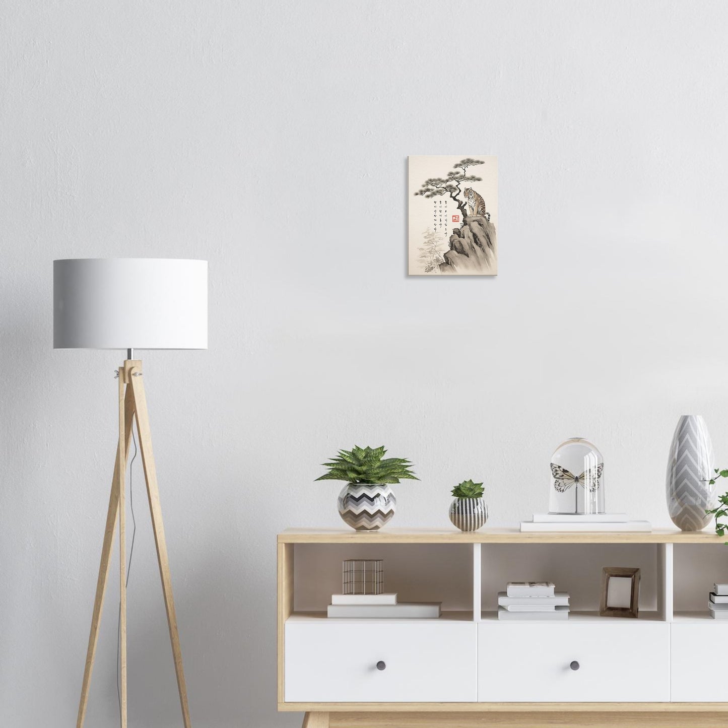 The Pine And The Tiger [Canvas] Print Material By 7-210 Korean Wall Art 30x40 cm / 12x16″ Frame Type Thick (4cm /1.6") 