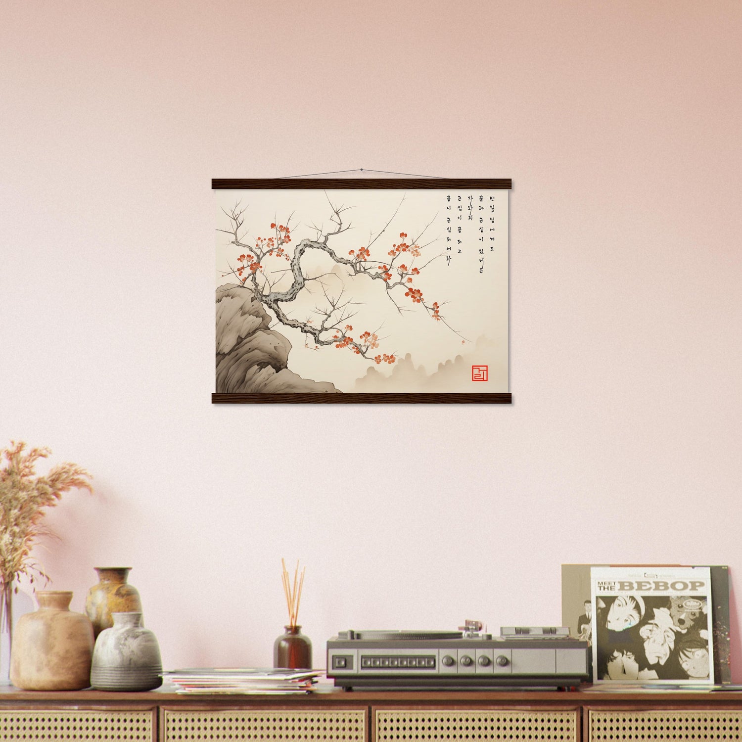 Thorns And Flowers [Paper] Print Material By 7-210 Korean Wall Art 60x45 cm / 24x18″ Frame Type Hanger Dark Brown